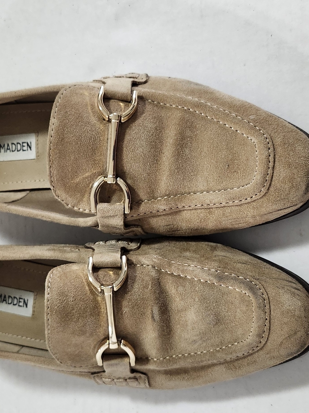 Steve Madden Men’s Beige Suede Horsebit Loafers Size 8
